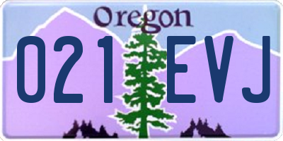 OR license plate 021EVJ