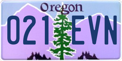 OR license plate 021EVN