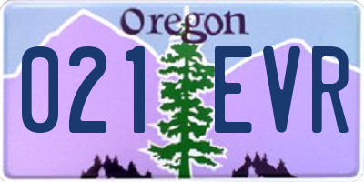 OR license plate 021EVR