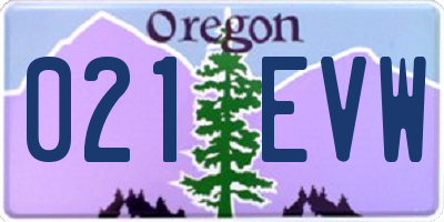 OR license plate 021EVW