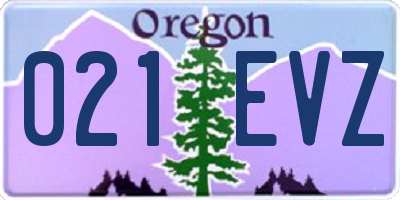 OR license plate 021EVZ