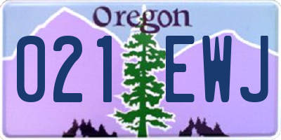 OR license plate 021EWJ