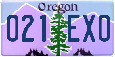 OR license plate 021EXO