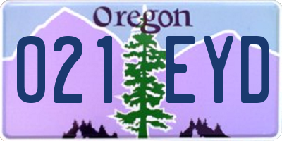 OR license plate 021EYD
