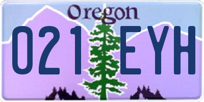 OR license plate 021EYH