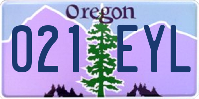 OR license plate 021EYL