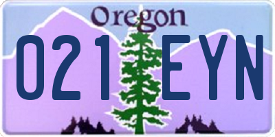 OR license plate 021EYN
