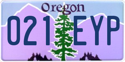 OR license plate 021EYP