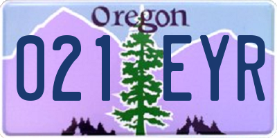 OR license plate 021EYR
