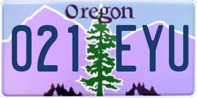 OR license plate 021EYU
