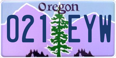 OR license plate 021EYW