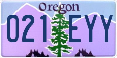 OR license plate 021EYY