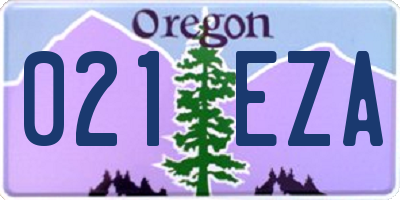 OR license plate 021EZA
