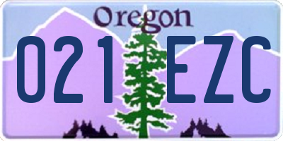 OR license plate 021EZC