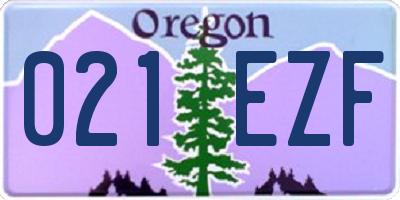 OR license plate 021EZF