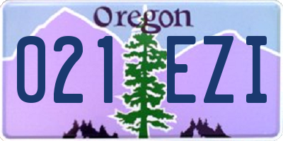 OR license plate 021EZI