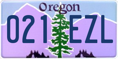 OR license plate 021EZL