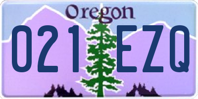 OR license plate 021EZQ