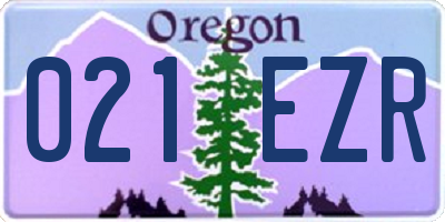 OR license plate 021EZR