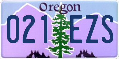 OR license plate 021EZS