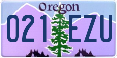 OR license plate 021EZU