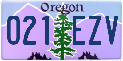 OR license plate 021EZV