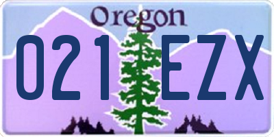 OR license plate 021EZX