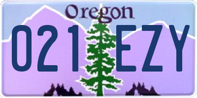 OR license plate 021EZY