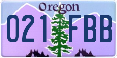 OR license plate 021FBB