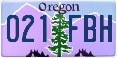 OR license plate 021FBH