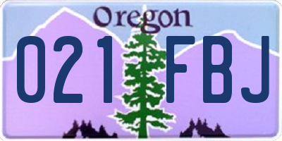 OR license plate 021FBJ