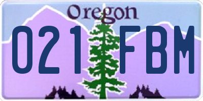 OR license plate 021FBM