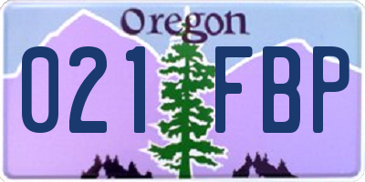 OR license plate 021FBP