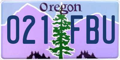 OR license plate 021FBU