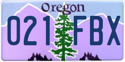 OR license plate 021FBX