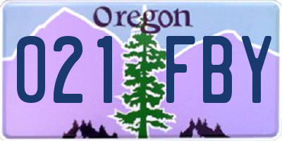 OR license plate 021FBY