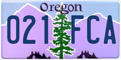 OR license plate 021FCA