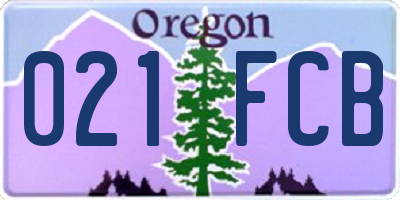 OR license plate 021FCB