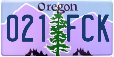OR license plate 021FCK