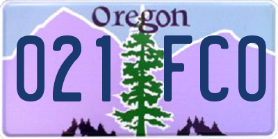 OR license plate 021FCO