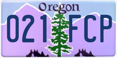 OR license plate 021FCP