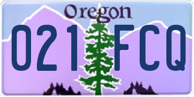 OR license plate 021FCQ