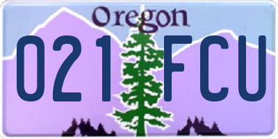 OR license plate 021FCU