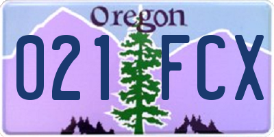 OR license plate 021FCX