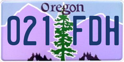 OR license plate 021FDH