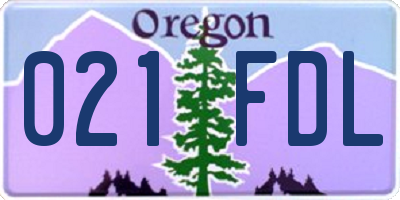 OR license plate 021FDL