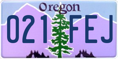 OR license plate 021FEJ