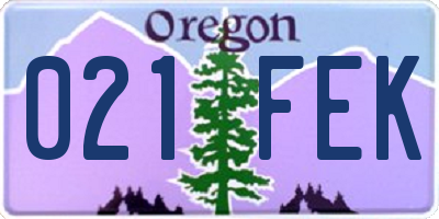 OR license plate 021FEK