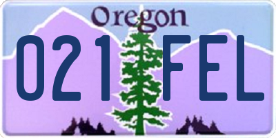 OR license plate 021FEL