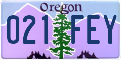 OR license plate 021FEY